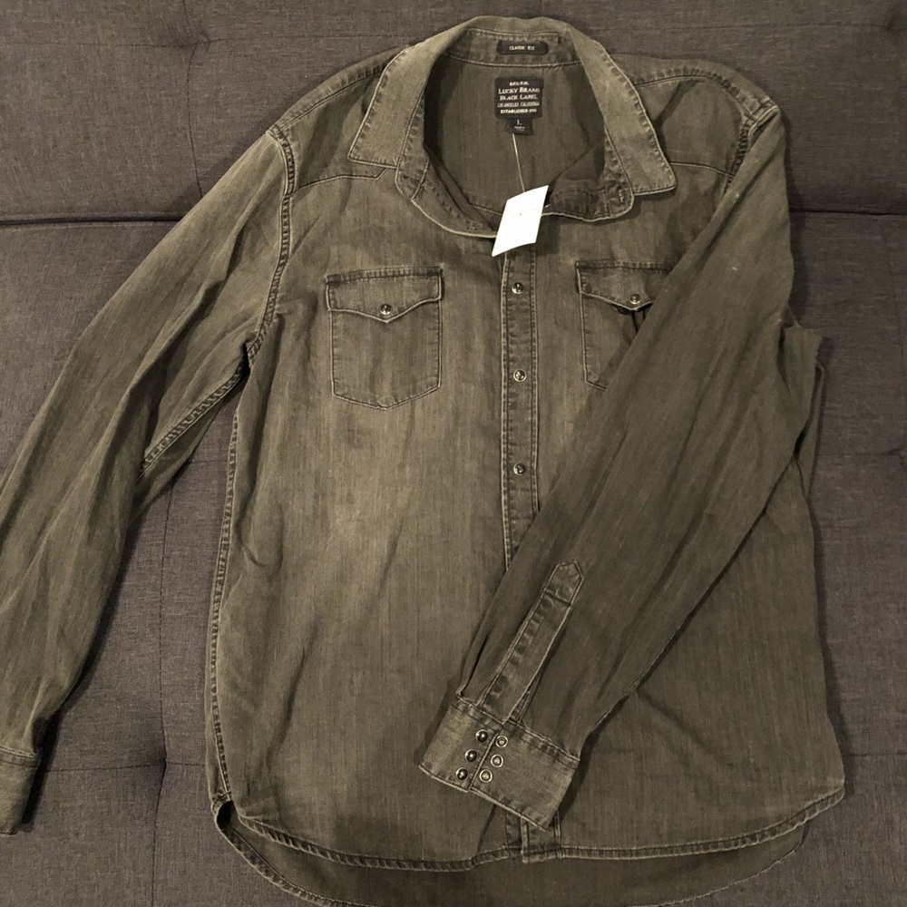 NWT men’s denim button down